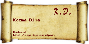Kozma Dina névjegykártya